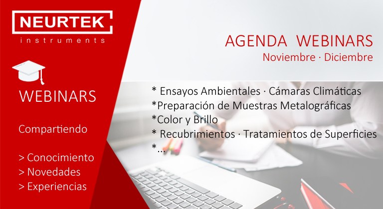 NEURTEK Webinars . Agenda Noviembre - Diciembre.