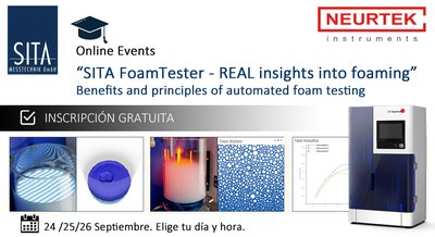 Seminario Online sobre el SITA FoamTester, una visión real de la formación de espuma