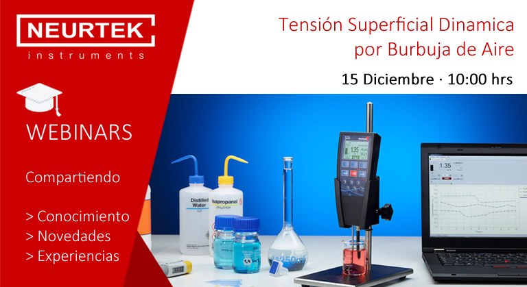 Webinar Gratuita. Tensión Superficial Dinámica por burbuja de aire.