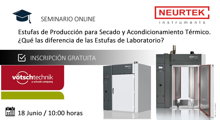 Webinar Gratuito.Estufas de Producción para Secado y Acondicionamiento Térmico. ¿Que las diferencia de las Estufas de Laboratorio?